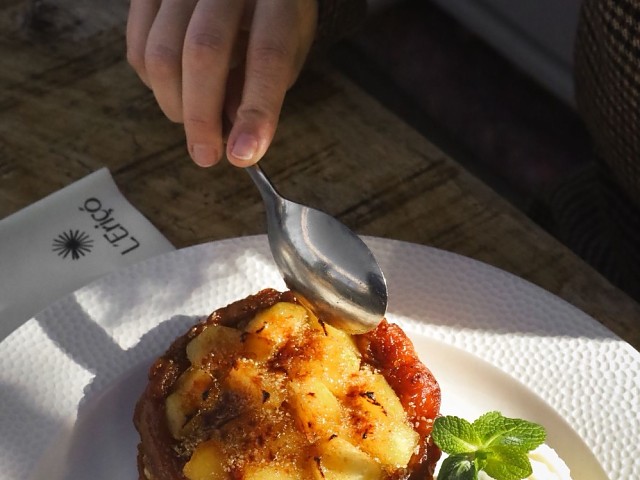 Tarte Tatin with vanilla ice cream
